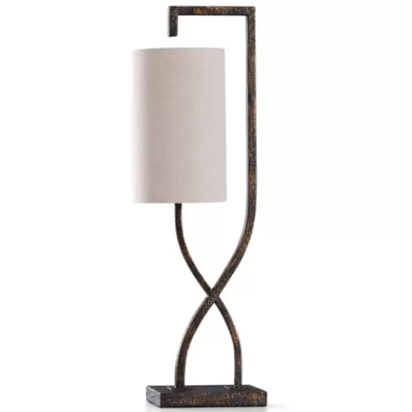 Table Lamps-Kirkland's Home Bronze Metal Wire Hourglass Table Lamp Tan