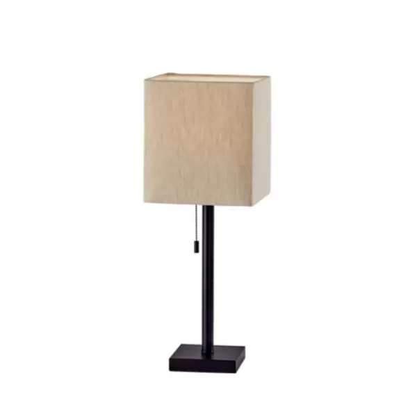 Table Lamps-Kirkland's Home Bronze Monochrome Square Table Lamp Black/Tan