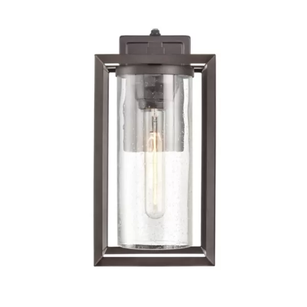 Outdoor Lighting-Kirkland's Home Bronze Open Seeded Glass Outdoor Sconce Brown