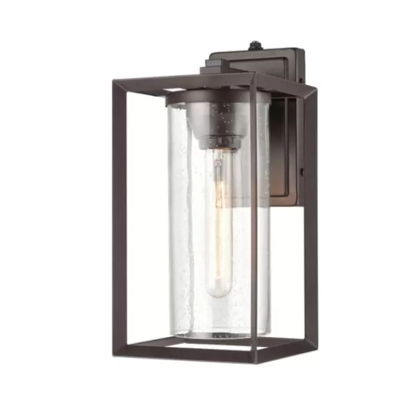 Outdoor Lighting-Kirkland's Home Bronze Open Seeded Glass Outdoor Sconce Brown