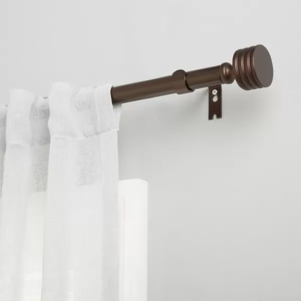 Curtain Rods & Hardware-Kirkland's Home Bronze Stacked Cylinder Curtain Rod, 120 In.