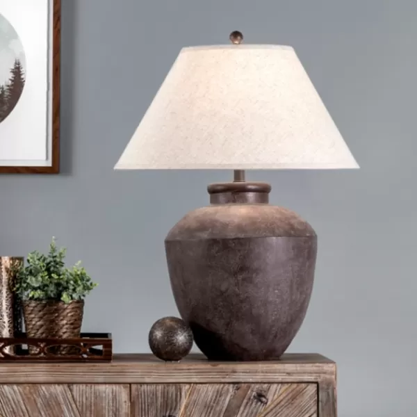 Table Lamps-Kirkland's Home Bronze Urn Resin Table Lamp Ivory