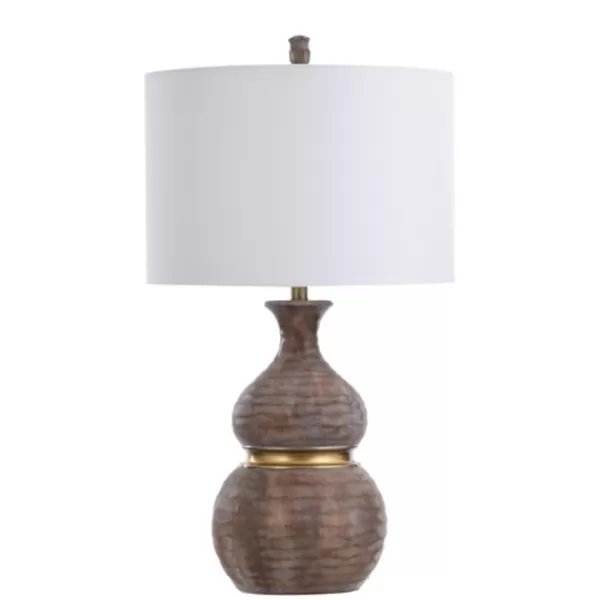 Table Lamps-Kirkland's Home Brown And Gold Gourd Table Lamp White