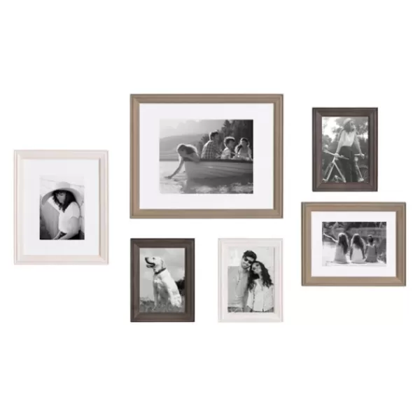 Gallery Wall Frames-Kirkland's Home Brown And Gray 6-Pc. Gallery Wall Frame Set