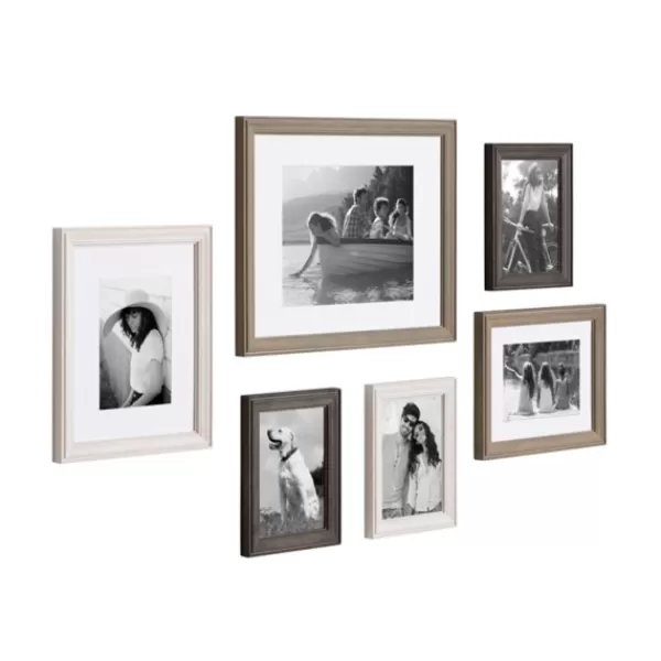 Gallery Wall Frames-Kirkland's Home Brown And Gray 6-Pc. Gallery Wall Frame Set