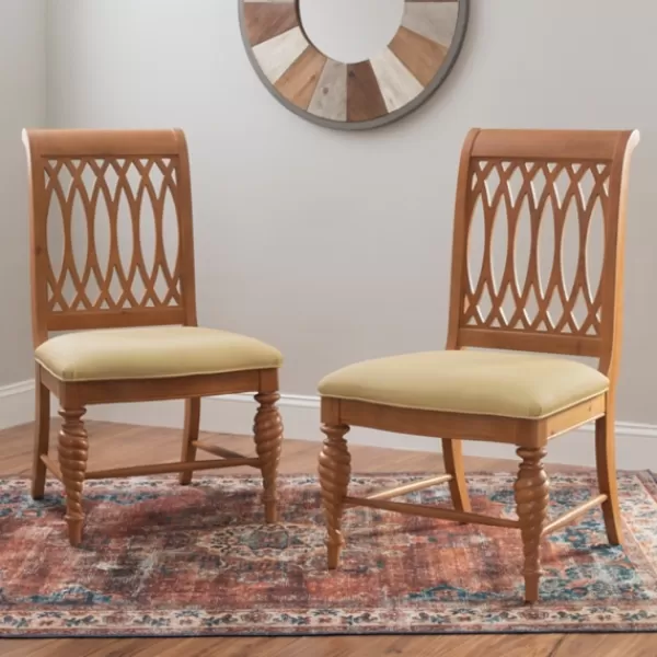 Dining Chairs-Kirkland's Home Brown Hollywood Regency Dining Chairs, Set Of 2 Tan