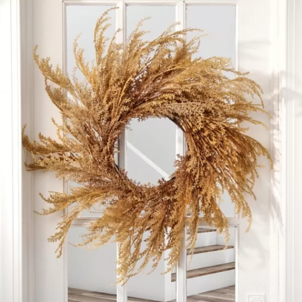 Wreaths-Kirkland's Home Brown Pampas Grass Harvest Wreath Brown/Tan