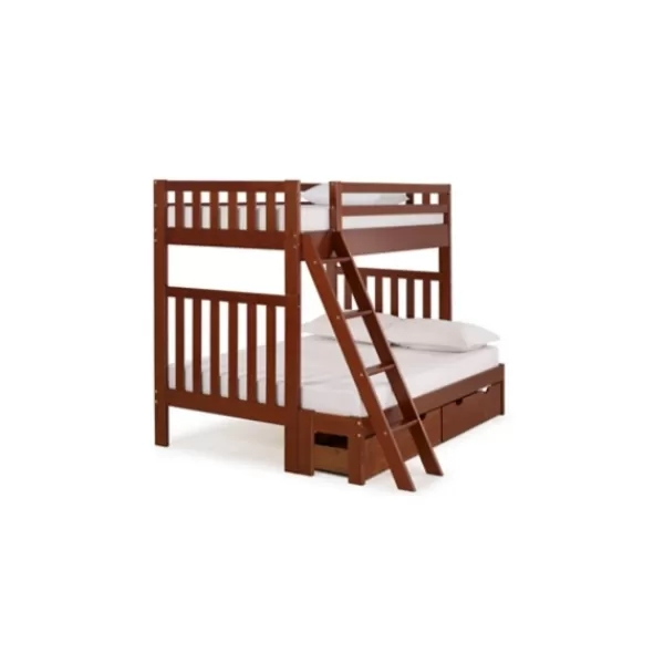 Beds & Headboards-Kirkland's Home Brown Pine 2-Drawer Detachable Full/Twin Bunk Bed