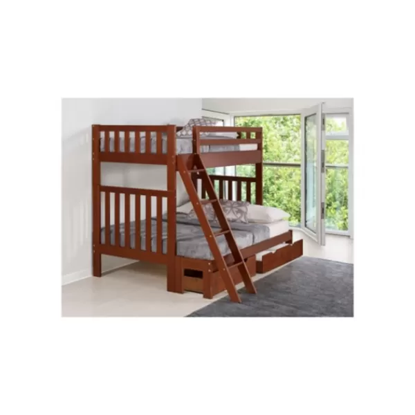 Beds & Headboards-Kirkland's Home Brown Pine 2-Drawer Detachable Full/Twin Bunk Bed