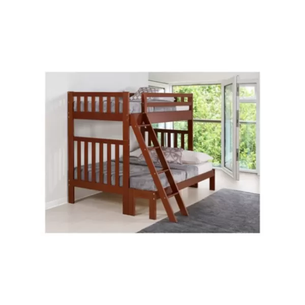 Beds & Headboards-Kirkland's Home Brown Pine Wood Detachable Full And Twin Bunk Bed