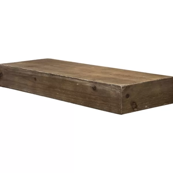 Shelves-Kirkland's Home Brown Rustic Floating Wooden Shelf