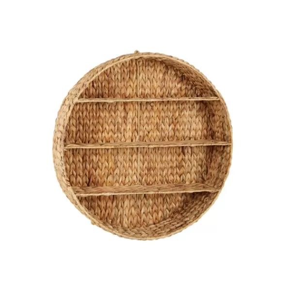 Shelves-Kirkland's Home Brown Sea Grass Woven Round Wall Shelf