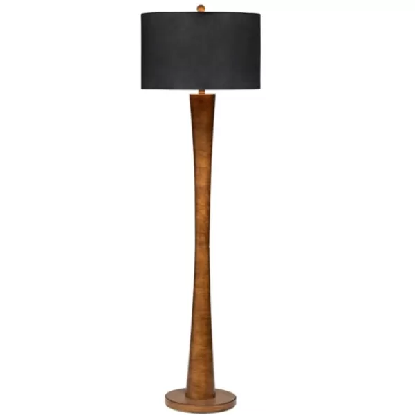 Floor Lamps-Kirkland's Home Brown Tapered Base Velvet Shade Floor Lamp Gray