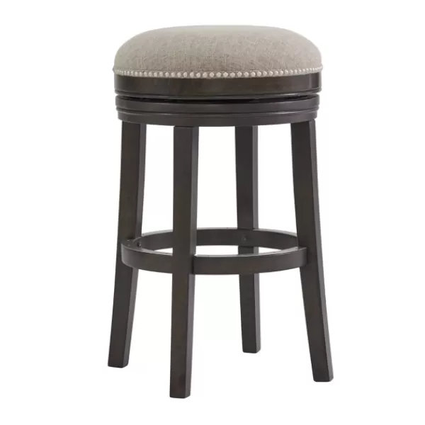 Bar Stools & Counter Height Stools-Kirkland's Home Brown Wood Backless Swivel Bar Stool Gray