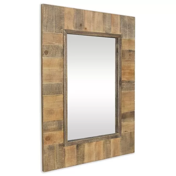 Decorative Mirrors-Kirkland's Home Brown Wood Paneled Frame Wall Mirror