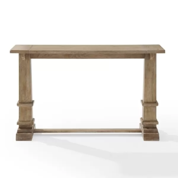 Console Tables-Kirkland's Home Brown Wood Pedestal Base Console Table