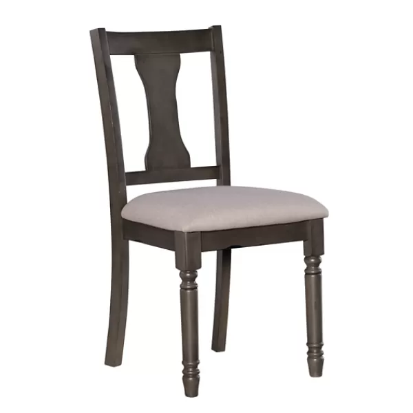 Dining Chairs-Kirkland's Home Brown Wood Upholstered Dining Chairs, Set Of 2 Brown/Gray