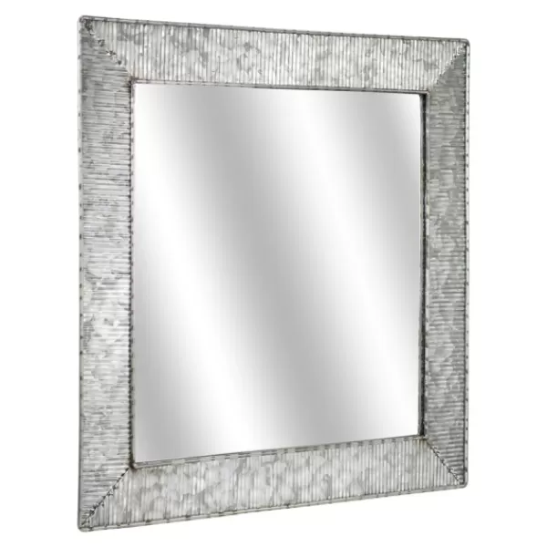 Decorative Mirrors-Kirkland's Home Brushed Galvanized Wall Mirror, 22X22 In.