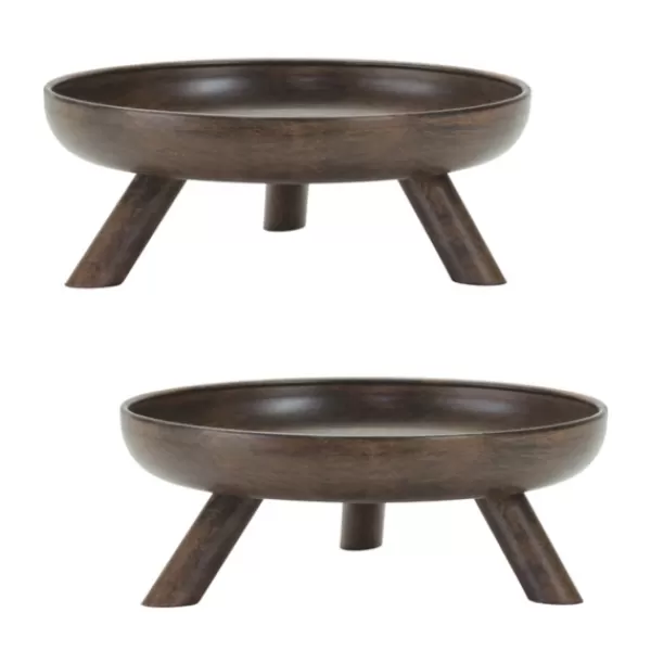 Decorative Bowls & Jars-Kirkland's Home Brushed Metal Tri-Pod Bowls, Set Of 2 Brown