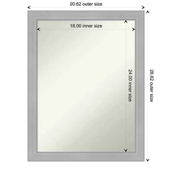Framed Mirrors-Kirkland's Home Brushed Nickel Modern Decorative Framed Mirror