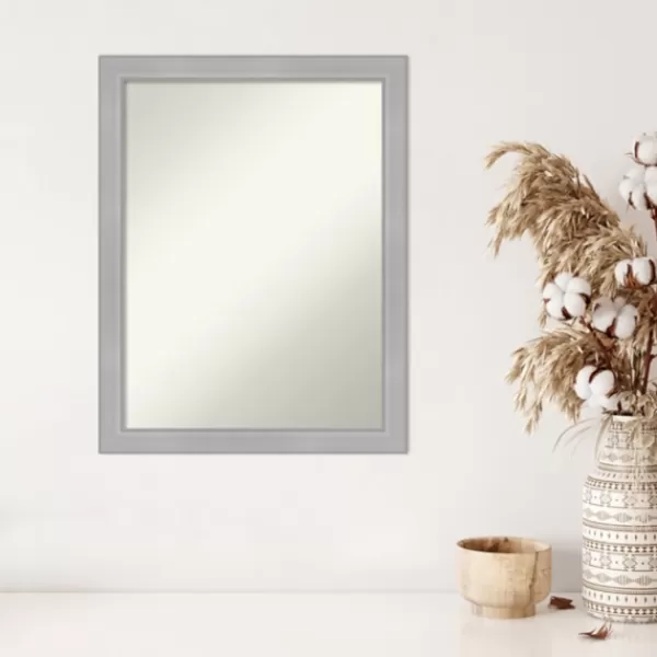 Framed Mirrors-Kirkland's Home Brushed Nickel Modern Decorative Framed Mirror