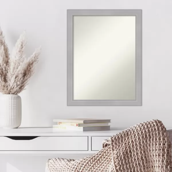 Framed Mirrors-Kirkland's Home Brushed Nickel Modern Decorative Framed Mirror