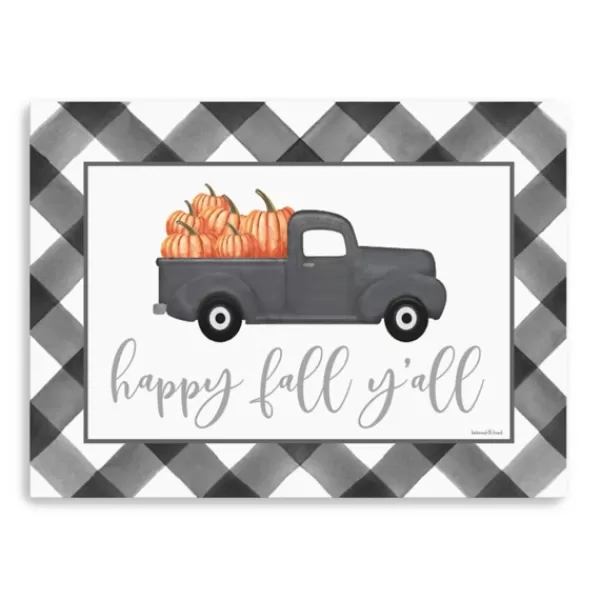 Wall Quotes & Signs-Kirkland's Home Buffalo Check Happy Fall Truck Giclee Canvas Print Black/White/Gray