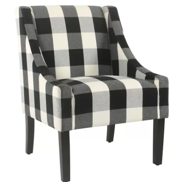 Accent Chairs-Kirkland's Home Buffalo Check Swoop Accent Chair Black