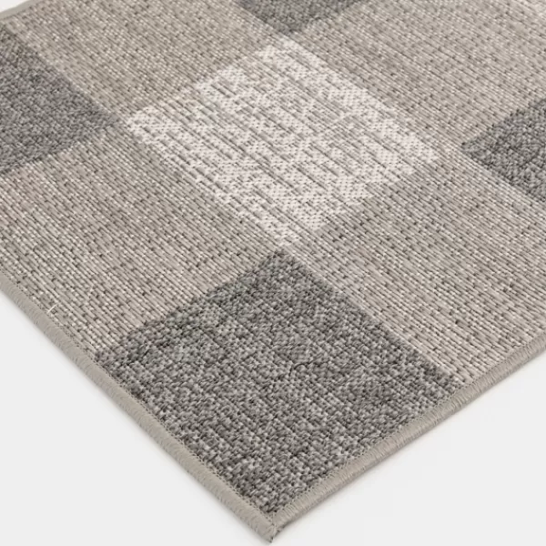 Outdoor Rugs-Kirkland's Home Buffalo Plaid Indoor/Outdoor Area Rug, 2X7 Gray