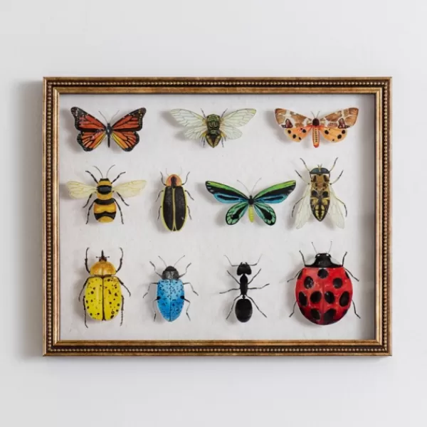 Framed Art-Kirkland's Home Bug Collection Framed Wall Art Black/White/Yellow