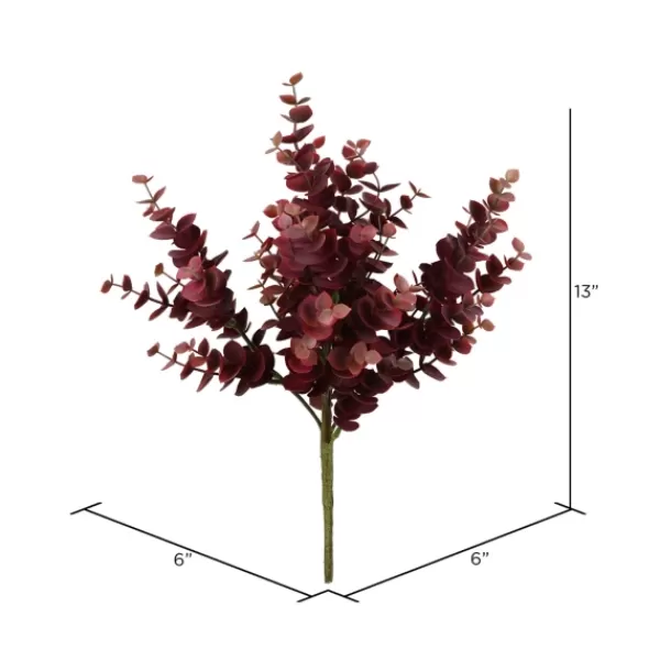 Stems & Bouquets-Kirkland's Home Burgundy Jade Leaf Sprays, Set Of 4 Red/Brown