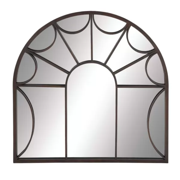 Decorative Mirrors-Kirkland's Home Burnt Iron Metal Curve Overlay Arched Mirror