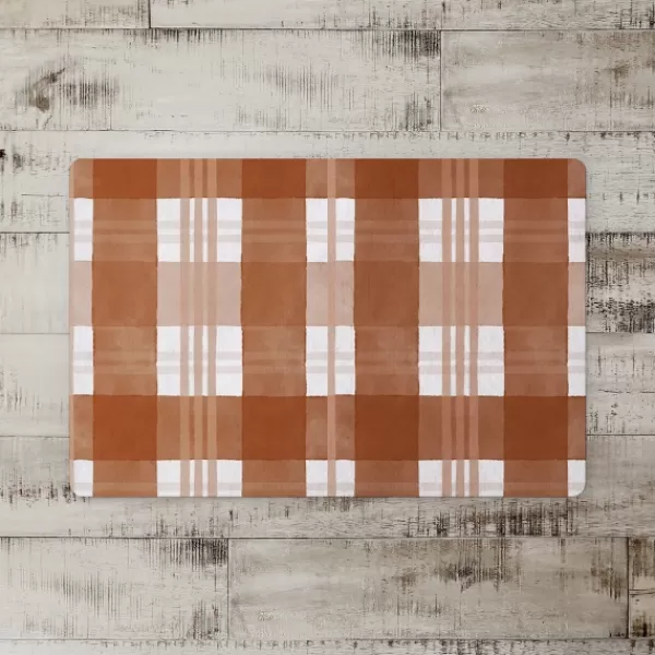 Kitchen & Floor Mats-Kirkland's Home Burnt Orange Plaid Harvest Floor Mat Orange/White