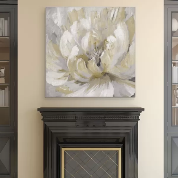 Canvas Art-Kirkland's Home Burst Of Spring Gold Canvas Art Print Gold/White/Gray