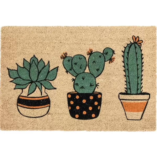 Doormats-Kirkland's Home Cactus Friends Doormat Green/Tan