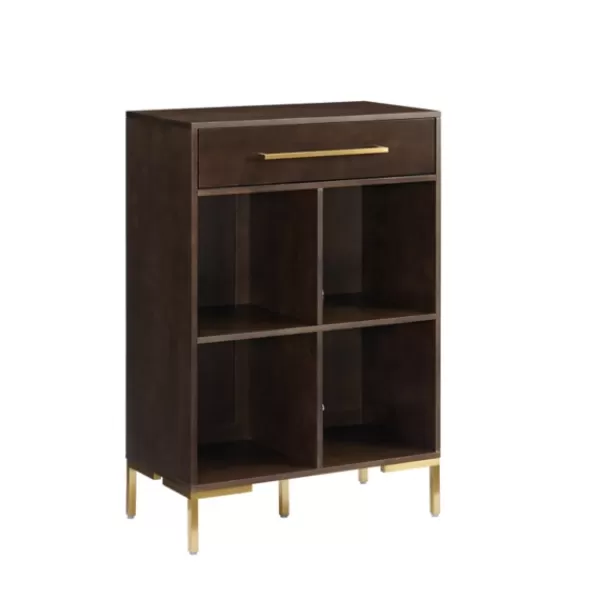 Bookshelves-Kirkland's Home Cadence Gold Record Storage Bookcase