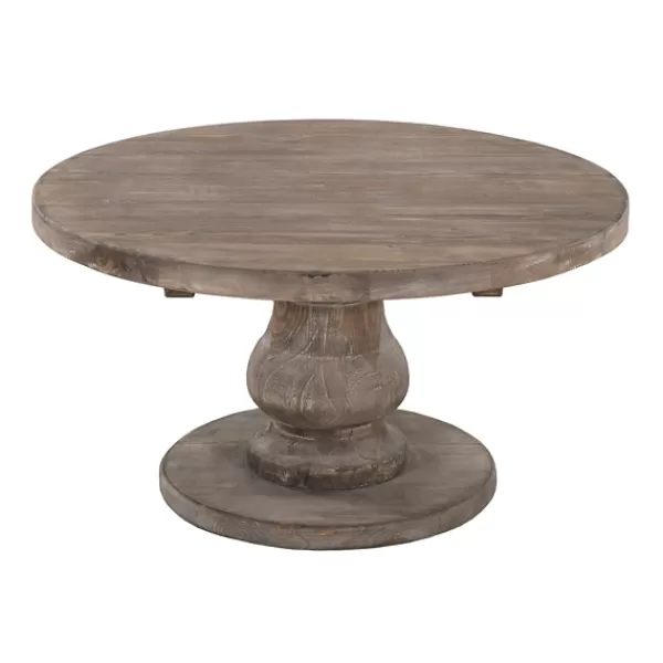 Coffee Tables-Kirkland's Home Calie Reclaimed Pine Round Coffee Table