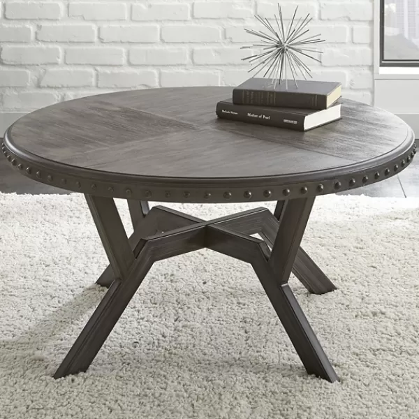 Coffee Tables-Kirkland's Home Calvert Round Coffee Table Gray