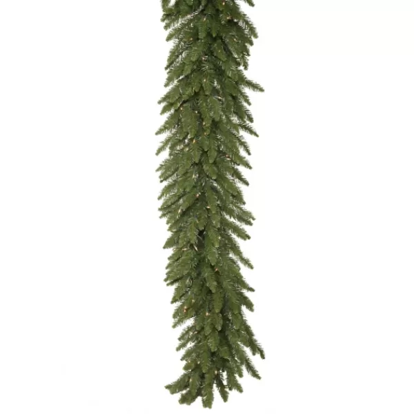 Arrangements & Greenery-Kirkland's Home Camden Fir Clear Lit Industrial Garland, 50 Ft. Green