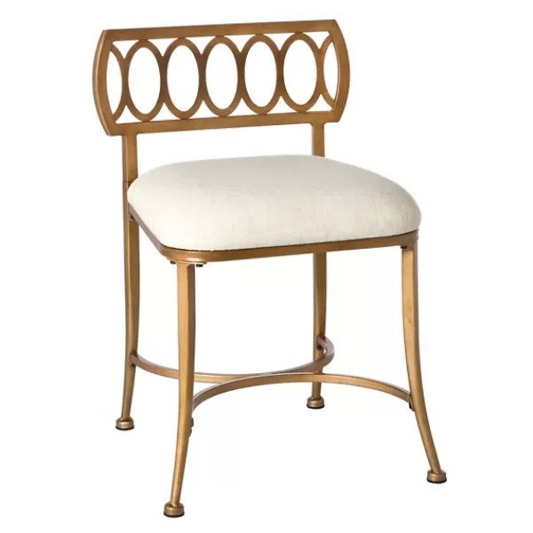 Benches & Ottomans-Kirkland's Home Canal Street Vanity Stool White