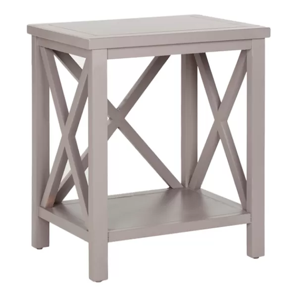 Accent & End Tables-Kirkland's Home Candice Cross Back Accent Table Gray