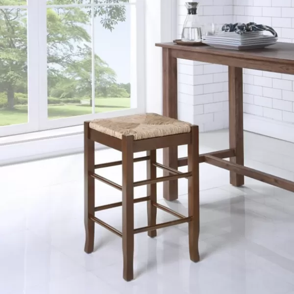 Bar Stools & Counter Height Stools-Kirkland's Home Cappuccino Wooden Counter Stool Brown