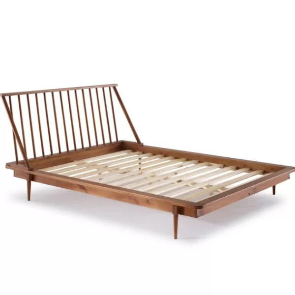 Beds & Headboards-Kirkland's Home Caramel Mid-Century Modern Queen Bed Frame Brown