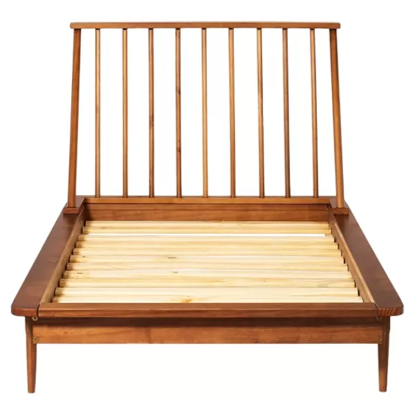 Beds & Headboards-Kirkland's Home Caramel Mid-Century Modern Twin Bed Frame Brown