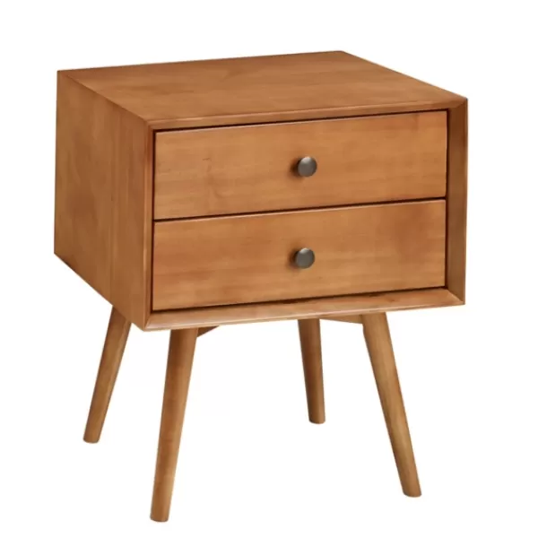 Nightstands-Kirkland's Home Caramel Mid-Century Nightstand Brown