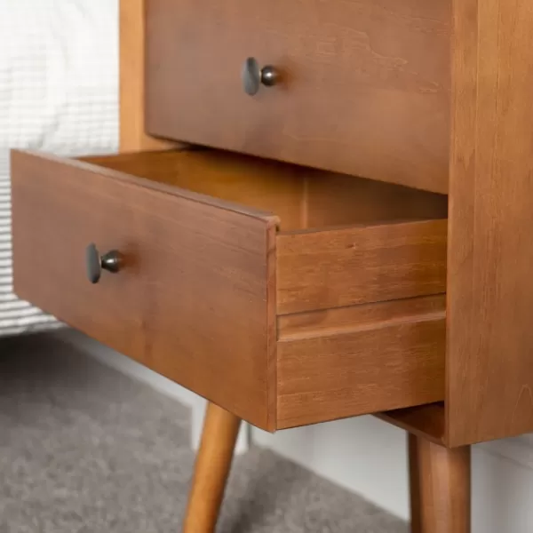 Nightstands-Kirkland's Home Caramel Mid-Century Nightstand Brown