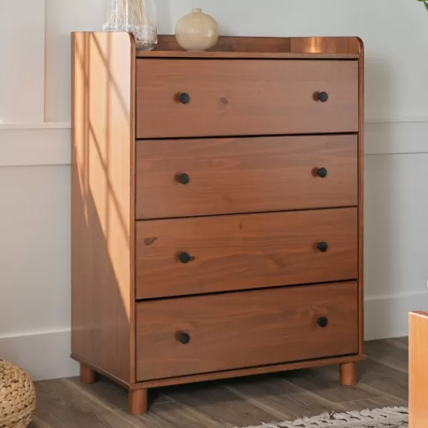 Dressers & Chests-Kirkland's Home Caramel Wooden 4-Drawer Dresser Brown