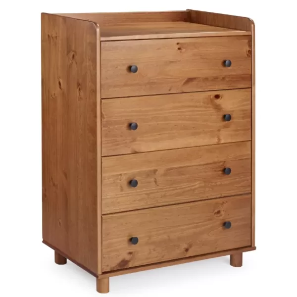 Dressers & Chests-Kirkland's Home Caramel Wooden 4-Drawer Dresser Brown