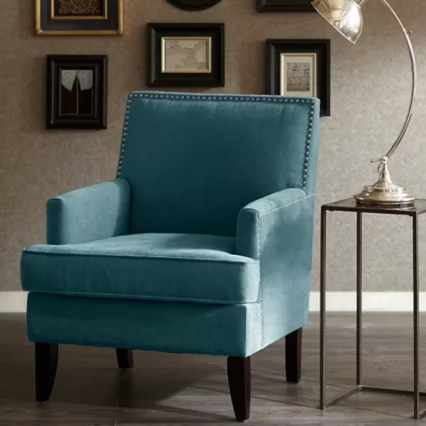 Accent Chairs-Kirkland's Home Carlton Accent Chair With Nailhead Trim Blue