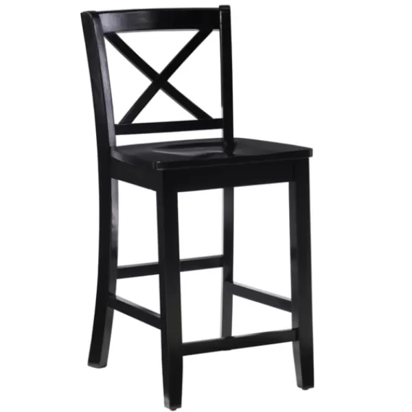 Bar Stools & Counter Height Stools-Kirkland's Home Carter X-Back Counter Stool Black